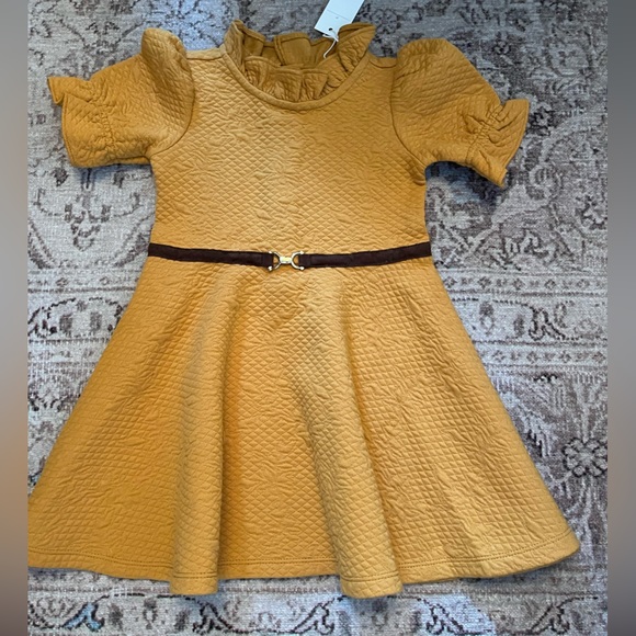 Janie and Jack Yellow quilted dress